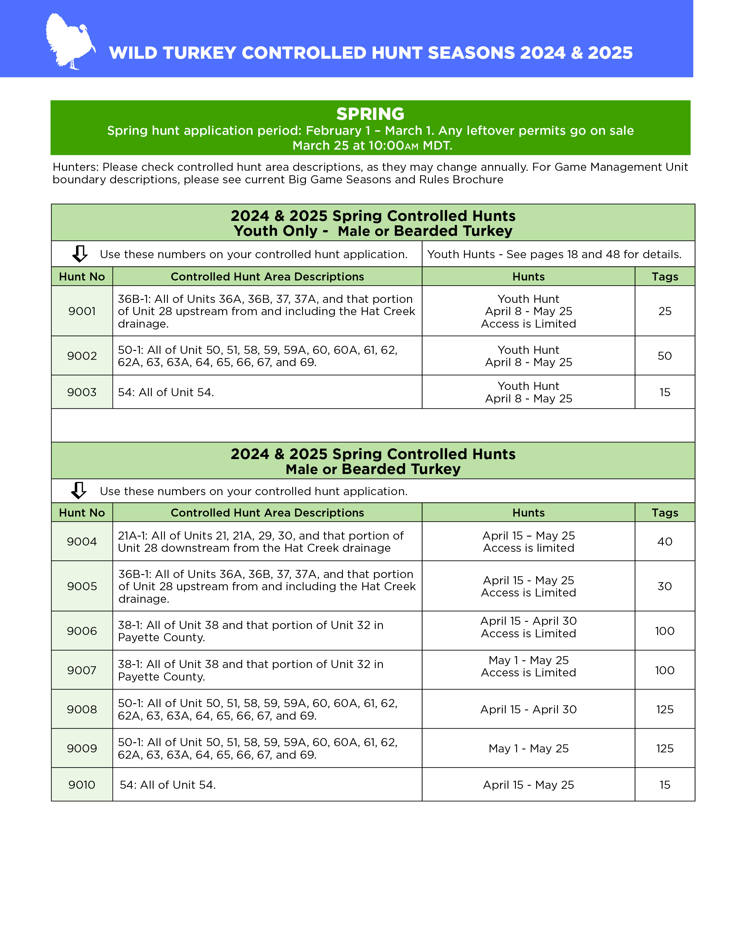 2024 spring turkey controlled hunt