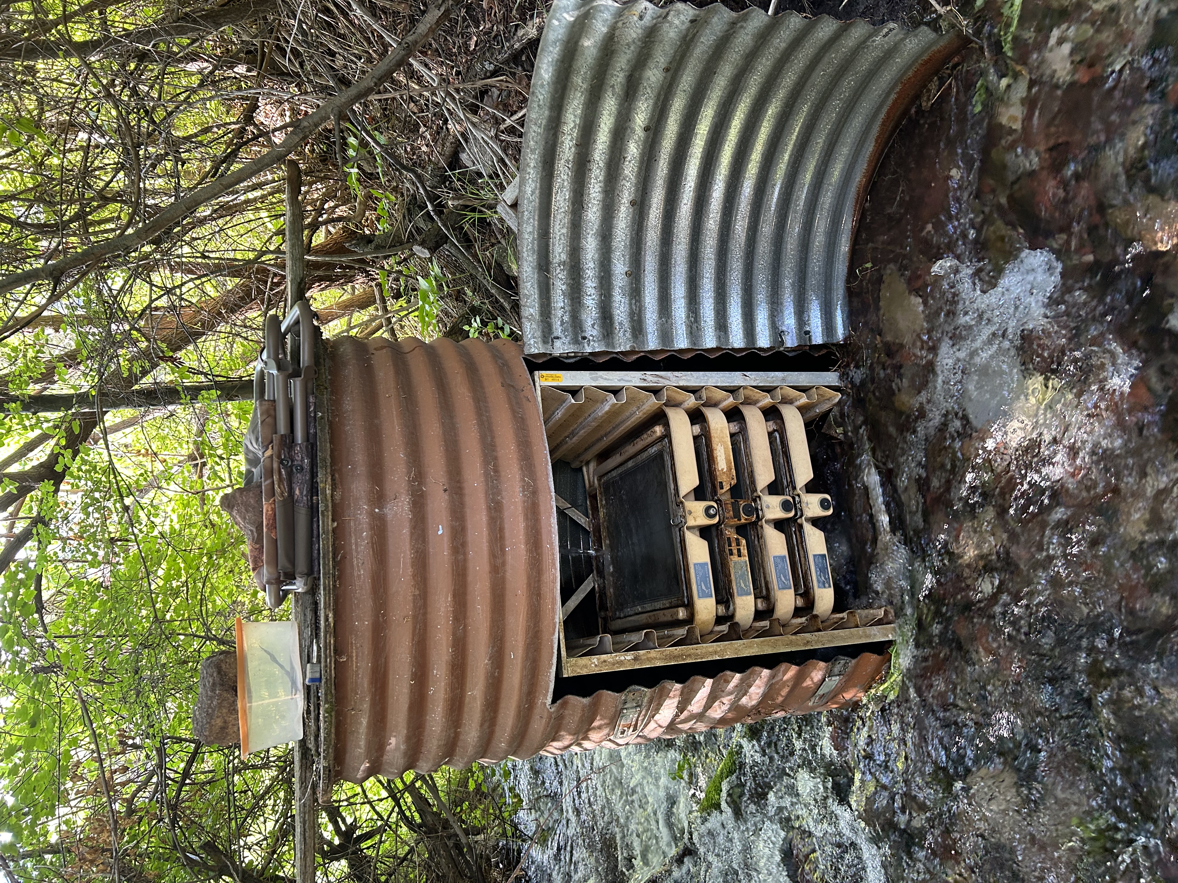 Instream incubation station on the Williams Lake outlet.