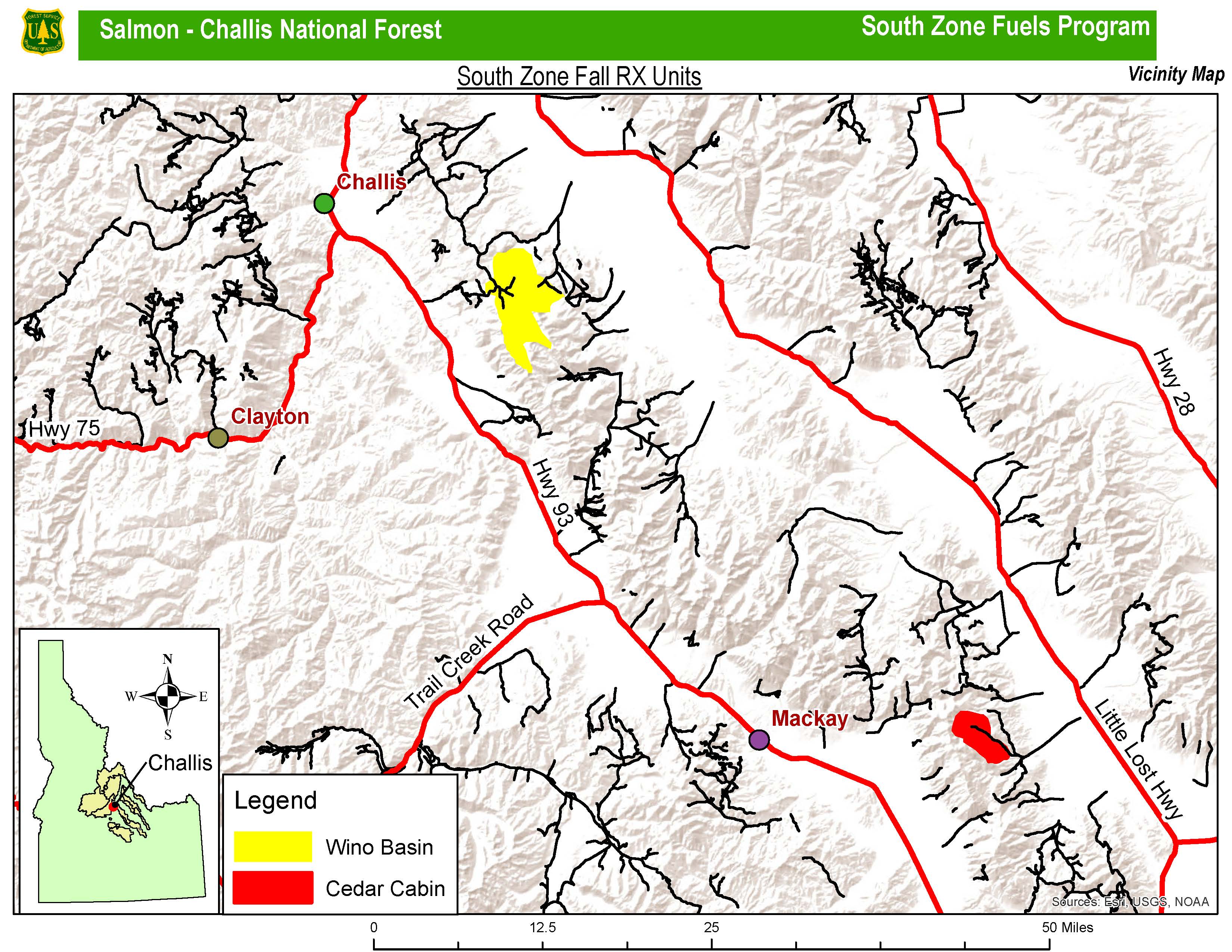 prescribed fire map, Challis Mackay