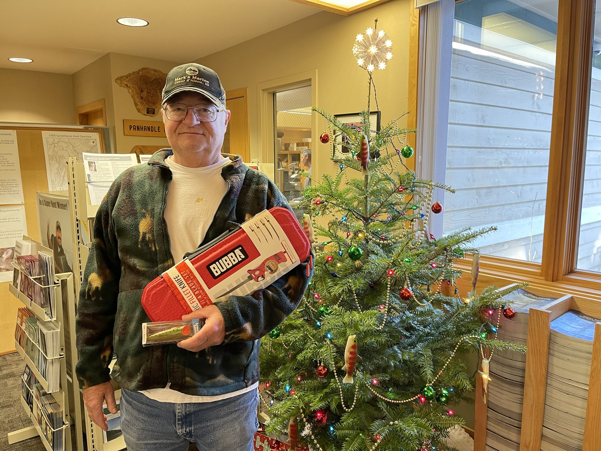 Lake Pend Oreille Angler Science Program prize winner with a Bubba electric filet knife