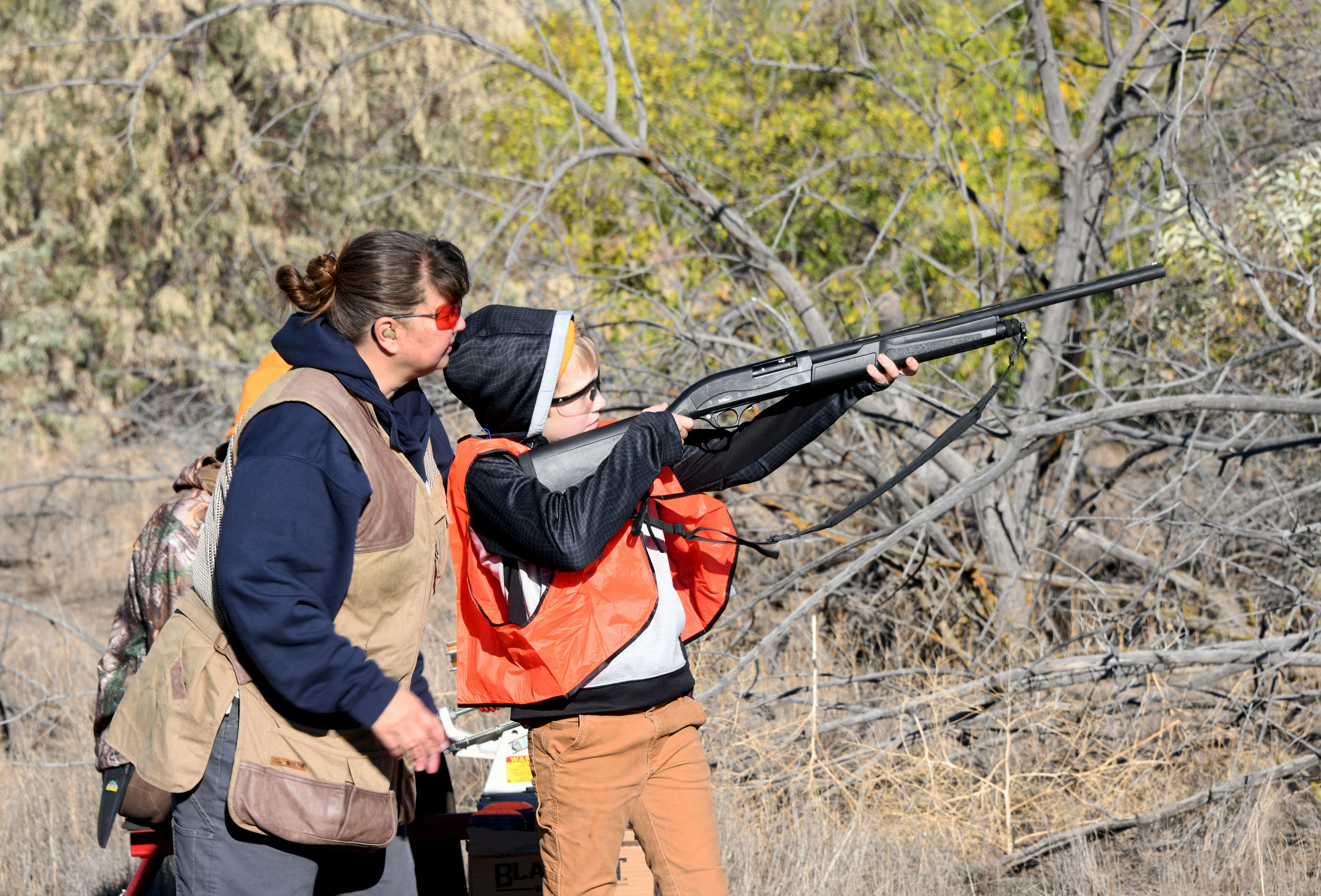 As part of a mentored youth pheasant hunt, participants learn shotgun shooting skills
