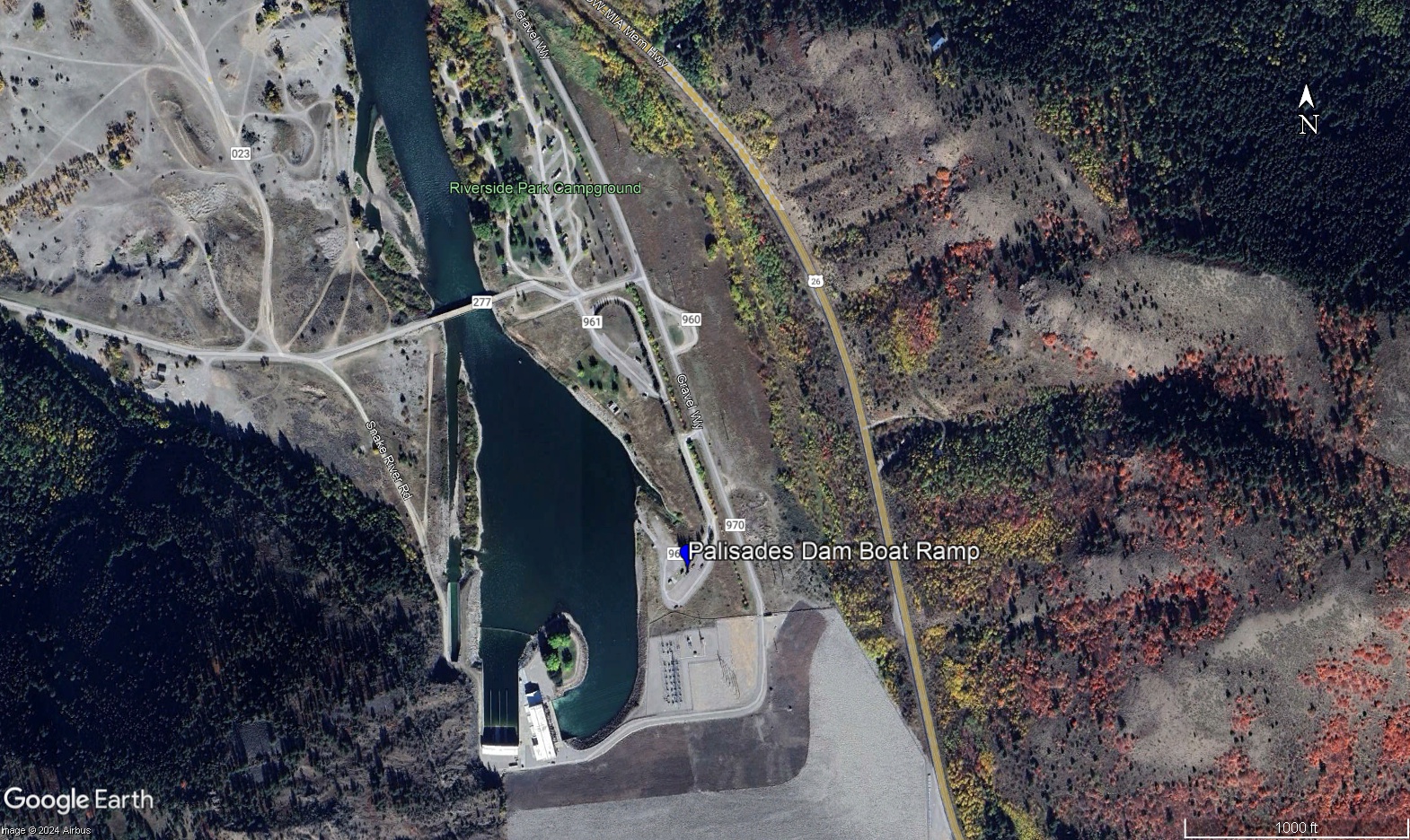 Arial view of Palisades Dam