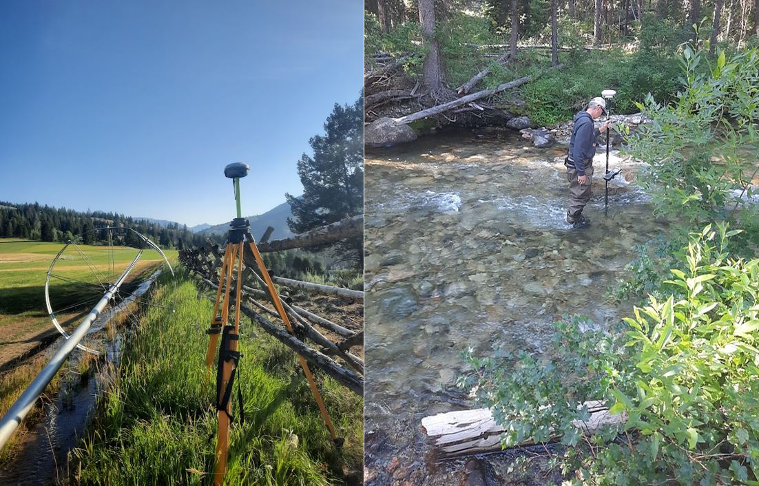 photo of Jared setting up a GPS surveying station