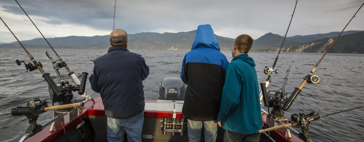 the Ryan Roslak family fishing for rainbow trout on Lake Pend Oreille October 2015