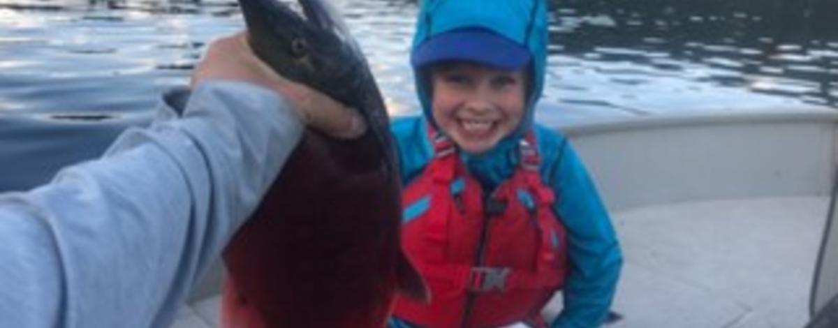 Young angler with a Payette kokanee