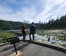 Conservation officer contacting sportsmen