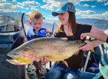 Hailey Thomas with Henrys Lake hybrid trout