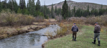 Walking a restoration site with landowner